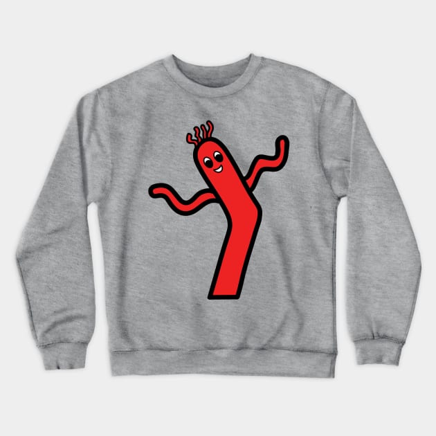 Red Wacky Waving Inflatable Man Crewneck Sweatshirt by bradenjay99